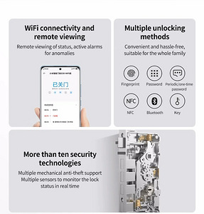 Nutikas luk Xiaomi E20 Smart Door Lock Fingerprint WiFi (10 foto / 10)