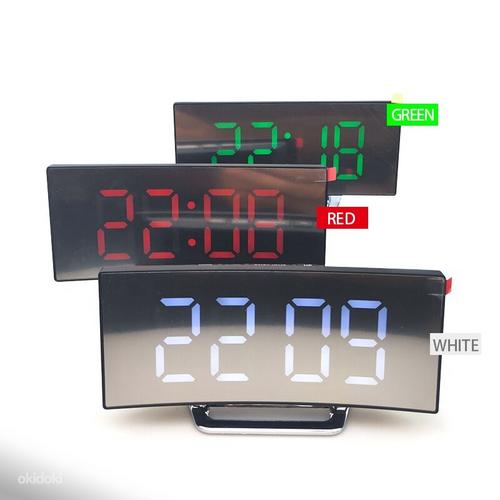Электронные настольные зеркальные часы с будильником (фото #1)