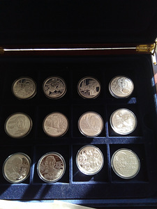 Серебряные монеты Шведские короли 12 шт, с сертификатом!