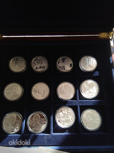 Серебряные монеты Шведские короли 12 шт, с сертификатом! (фото #1)