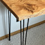 Письменный стол из массива дерева с металлическими ножками (фото #1)