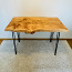 Письменный стол из массива дерева с металлическими ножками (фото #3)