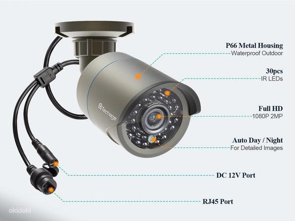 8 Kaamerate  Videovalve CCTV süsteem 2TB mäluga (foto #4)