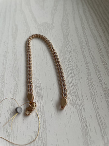Uus kuld käekett 585 proov, gold bracelet, punane kuld, valg (1 foto / 3)