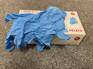 Ühekordsed nitriilkindad, 100tk/karp, sinised, suurus XL (2 foto / 3)