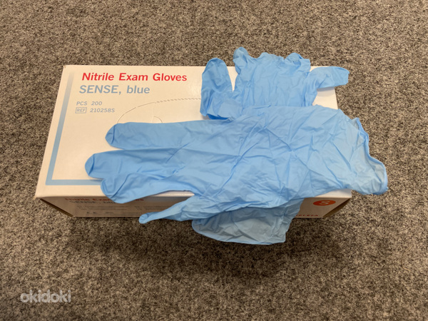 Одноразовые нитриловые перчатки SENSE, 200 шт/коробка, синие (фото #6)