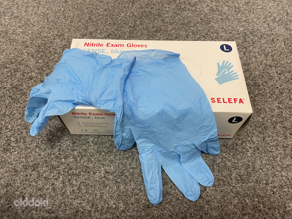 Одноразовые нитриловые перчатки SENSE, 200 шт/коробка, синие (фото #8)