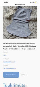 Muhubeebi tuukrimüts, topeltpuuvill (48 suurus) (4 foto / 4)