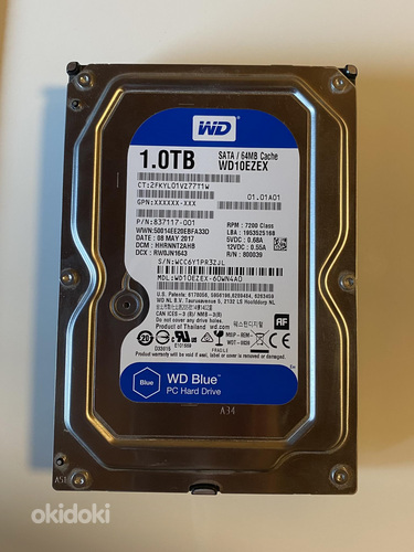 Жесткий диск HDD 1 ТБ/1000 ГБ WD Blue WD10EZEX (фото #1)