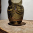 Тяжелая ваза из дымчатого стекла с ниточным декором (фото #3)