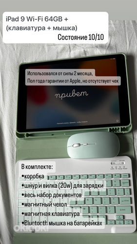 iPad 9 Wi-Fi 64GB + (клавиатура + мышка) (фото #1)