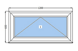 Uus PVC Aken 1200*600 (1 foto / 1)