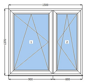 Uus PVC Aken 1500*1370 (1 foto / 1)
