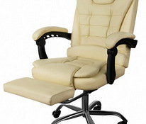 Офисное кресло "Биг Босс", экокожа,кремовый & black
