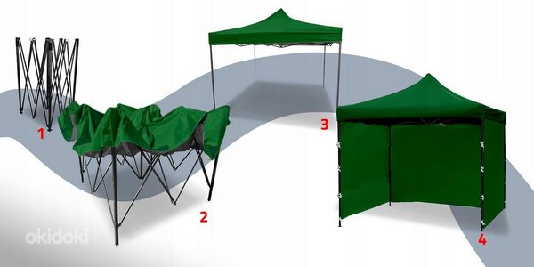 Pop Up палатка 3х3м,+3,4 стены зеленый, серый (фото #7)