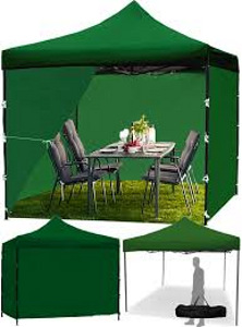 PopUp telk/aiapaviljon 3x3m,+4 seina.Roheline,valge (1 foto / 7)