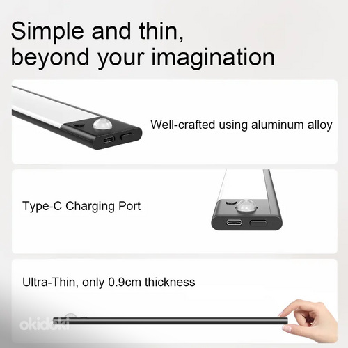USB-сенсорная лампа 40 см, магнит 3000 мА, черная, 3 цвета (фото #4)