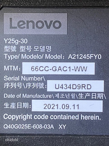 Lenovo Legion Y25g-30 Full HD 360Hz IPS 24.5" игровой монито (4 фото из 6)
