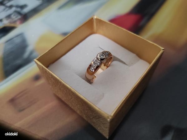 Золотое кольцо с бриллиантом 585 пробы (фото #3)