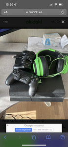 PS4 + 3 mängupulti + kõrvaklapid (1 foto / 1)