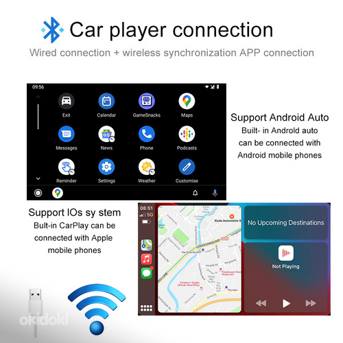 Android 13 CarPlay Autoraadio, Automakk, Multimeedia 7"(Opel (foto #6)