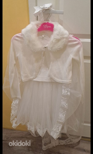 Нарядное платье со шлейфом и болеро на девочку 9-10 лет (фото #6)