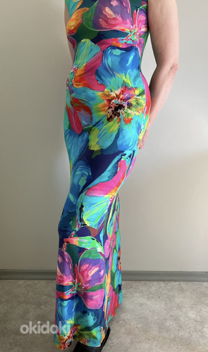 Женское длинное трикотажное платье S/M (фото #1)
