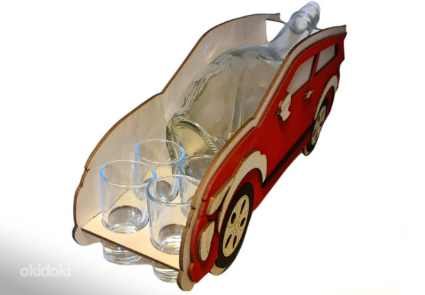 Подарочный набор с рюмками и бутылкой, Машинка (фото #3)