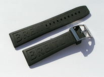 Оригинал "Breitling" 24 мм X 20 мм чёрный каучуковый ремешок