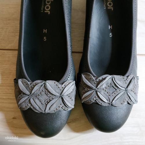 Кожаные фирменные женские туфли от Gabor - 38-38.5 р (фото #6)