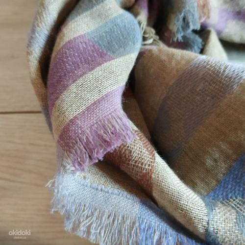 Стильный фирменный большой платок от Mooilo натуральная шерс (фото #10)