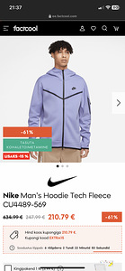 Nike techflleece purple zip (2 фото из 2)
