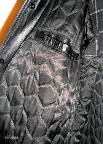 Saki Leather черное длинное кожаное утепленное пальто, 54-XL (фото #7)