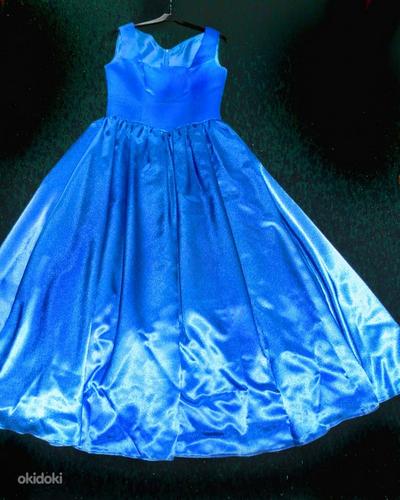 Чудесное ярко-синее бальное платье стиля Принцесса, S-M (фото #2)
