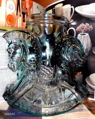 Большая итальянская стеклянная ваза в виде лошадки-качалки (фото #1)