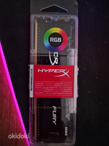 Muutmälu (RAM) Kingston HyperX Fury RGB DDR4, 8gb (foto #2)