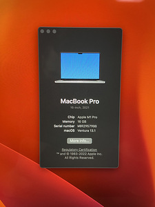 Apple Macbook Pro 16 - M1 Pro, 16GB, 512 GB (4 foto / 6)