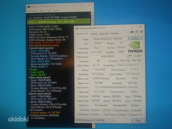 I5-4590/H81M/8GB RAM/SSD 240GB/Nvidia GTX 1060 3GB Tallinn
