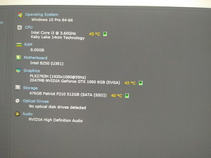 I3-9100f/H310/8GB RAM/SSD 512GB/GeForce GTX 1060 6GB (3 foto / 9)