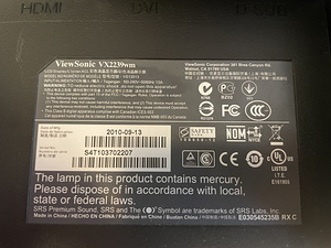 Viewsonic VX2239wm monitor (3 foto / 5)
