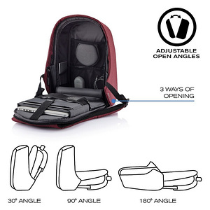 Bobby Hero Regular Anti-Theft Backpack, Red (2 foto / 10)