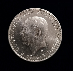 Originaal rootsi 5 kronor 1966 hõbe (1 foto / 2)