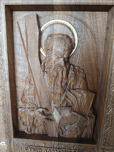 Apostel Andreas ikoon, tume pähkel, paksus 4cm (6 foto / 8)