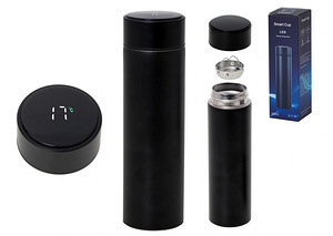 UUS! TERMOKRUUS SMART LED, 500 ml, MUST (2 foto / 7)