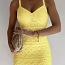 Вязаное желтое платье M (фото #2)