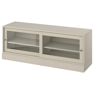 HAVSTA TV bench with plinth, grey-beige, 160x47x62 cm (1 foto / 1)