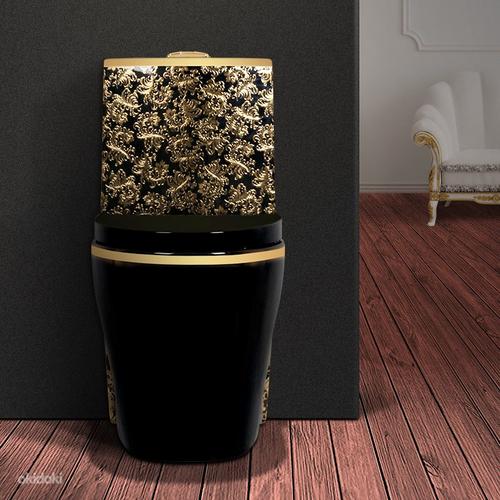 Роскошный туалет, Дизайнерская модель черная с золотыми цв (фото #2)