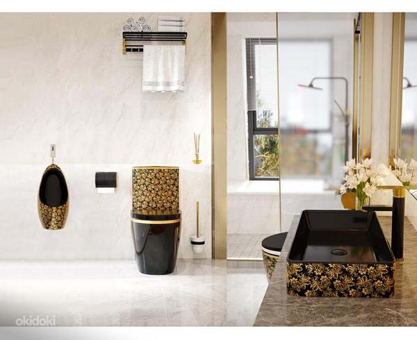 Роскошный туалет, Дизайнерская модель черная с золотыми цв (фото #7)
