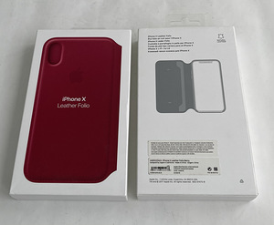 Apple iPhone X Leather Folio , Taupe/Black/Berry (3 foto / 3)