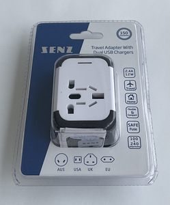 Senz Travel Adapter With Dual USB Chargers